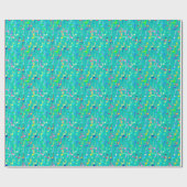 Muzieknotities — turkooizen, multi cadeaupapier (Vlak)