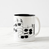 muzieknotities tweekleurige koffiemok (Voorkant rechts)