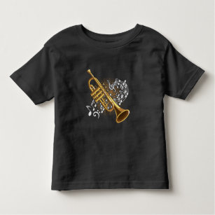 Muzieknotities van Trumpet Player Jazz Music Art Kinder Shirts