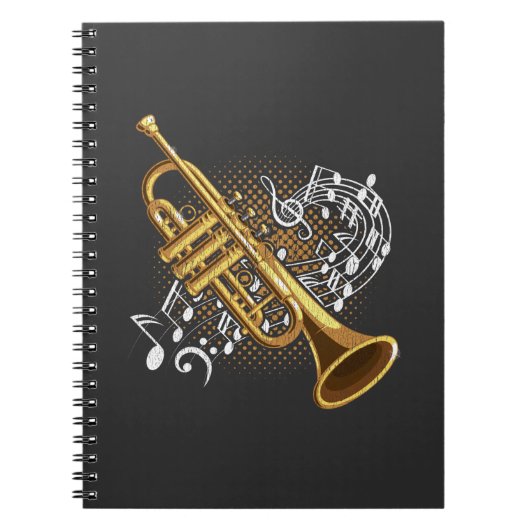 Muzieknotities van Trumpet Player Jazz Music Art Notitieboek (Voorkant)