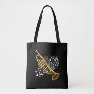Muzieknotities van Trumpet Player Jazz Music Art Tote Bag