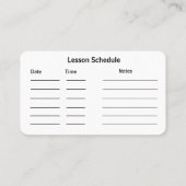 Muzieknotities voor het personeel, Visitekaartjes (Achterkant)