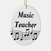 Muzieknotities voor muzieknoblen keramisch ornament (Rechts)