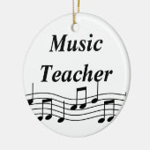 Muzieknotities voor muzieknoblen keramisch ornament (Links)