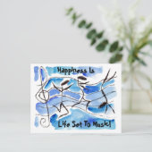 Muzieknotities voor pc-geluk zijn levensechte muzi briefkaart (Staand voorkant)