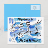 Muzieknotities voor pc-geluk zijn levensechte muzi briefkaart (Voorkant / Achterkant)