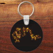 Muzieknotities voor zwart en goudzwenken sleutelhanger (Voorkant)