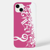 Muzieknotities warm roze en wit Case-Mate iPhone case (Achterkant)