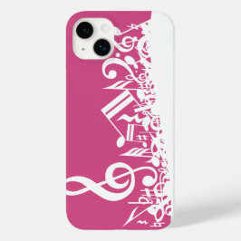 Muzieknotities warm roze en wit Case-Mate iPhone 14 plus hoesje