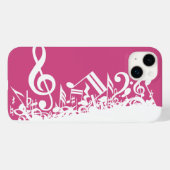 Muzieknotities warm roze en wit Case-Mate iPhone case (Achterkant (horizontaal))
