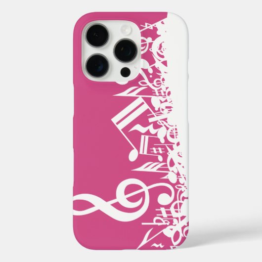 Muzieknotities warm roze en wit Case-Mate iPhone case (Achterkant)