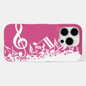 Muzieknotities warm roze en wit Case-Mate iPhone case (Achterkant (horizontaal))