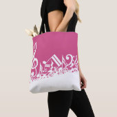 Muzieknotities warm roze en wit tote bag (Dichtbij)