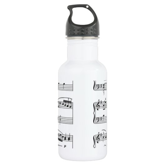muzieknotities waterfles  (Achterkant)