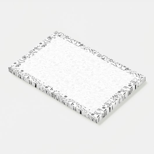 Muzieknotities zwart en wit post-it® notes (Schuin)