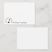 Muzieknotitiescript naam zwart wit gepersonaliseer notitiekaartje (Voorkant / Achterkant)