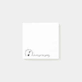Muzieknotitiescript naam zwart wit gepersonaliseer post-it® notes