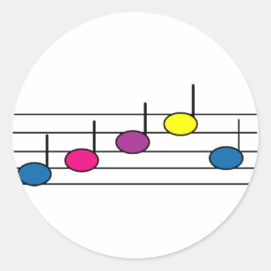 Muzieknotitiesticker Ronde Sticker