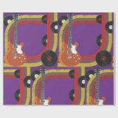 Muziekobjecten retro cadeaupapier (Vlak)