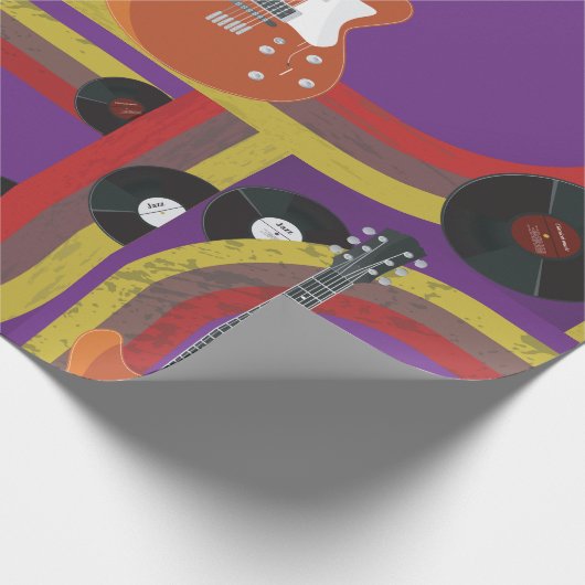 Muziekobjecten retro cadeaupapier (Hoek)