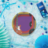 Muziekobjecten retro papieren bordje (Feest)