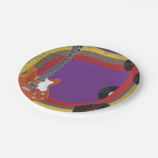 Muziekobjecten retro papieren bordje (Gekanteld)