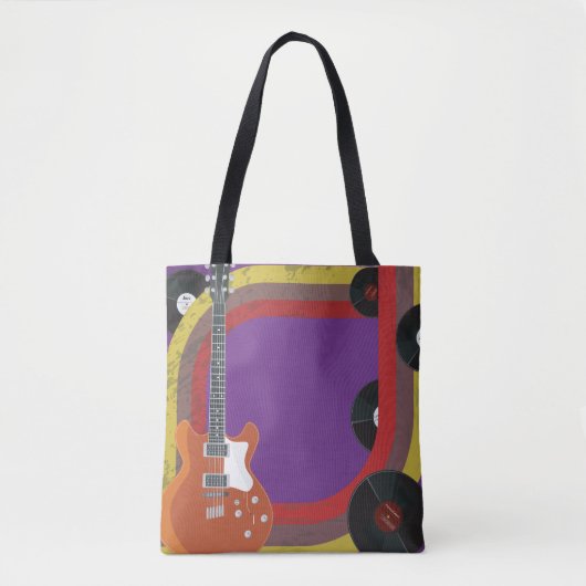 Muziekobjecten retro tote bag (Voorkant)