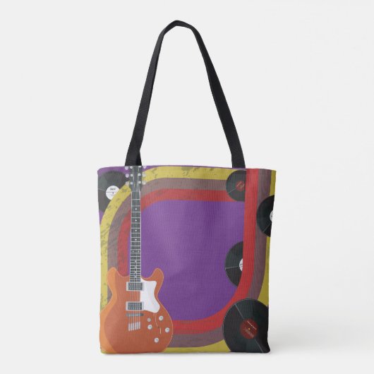Muziekobjecten retro tote bag (Achterkant)