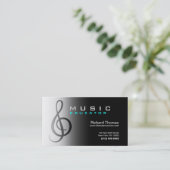 Muziekonderwijzer Visitekaartje Chrome (Staand voorkant)