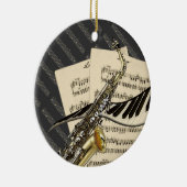 Muziekontwerp - Aangepaste versiering Keramisch Ornament (Rechts)