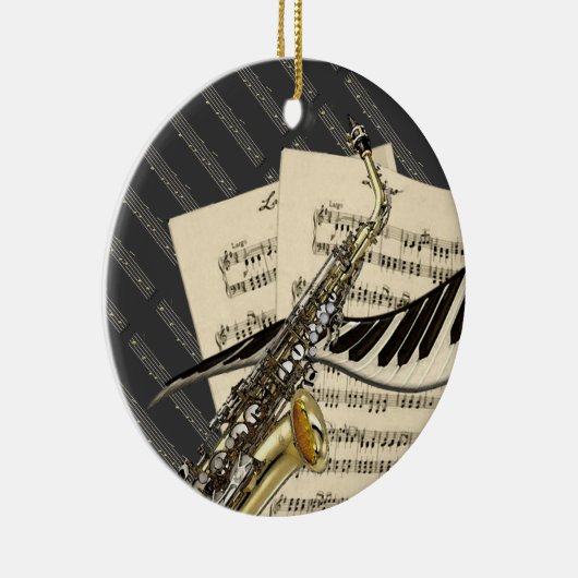 Muziekontwerp - Aangepaste versiering Keramisch Ornament (Rechts)