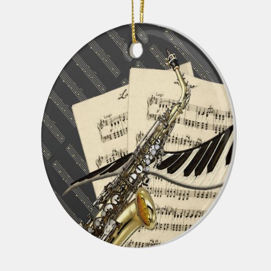 Muziekontwerp - Aangepaste versiering Keramisch Ornament (Links)