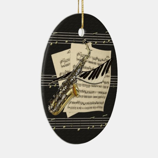 Muziekontwerp - Aangepaste versiering Keramisch Ornament (Rechts)