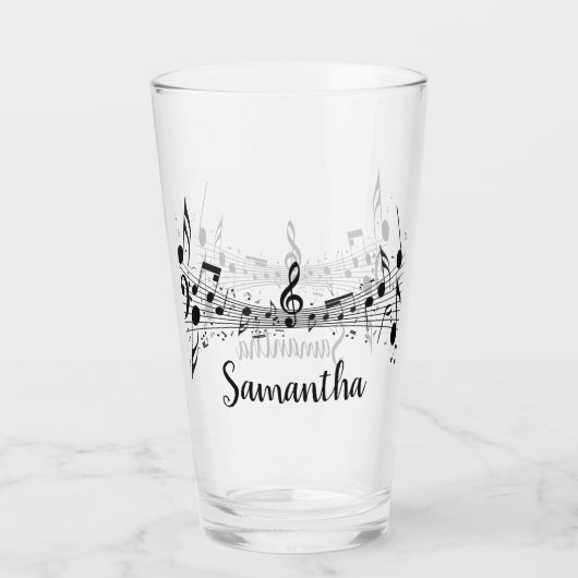Muziekontwerp Drink glas (Achterkant)