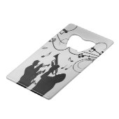 Muziekontwerp voor Horn Section Creditkaart Flessenopener (Achterkant Gekanteld)