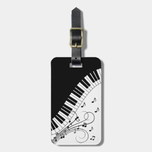 Muziekontwerp voor piano-toetsenbord bagagelabel