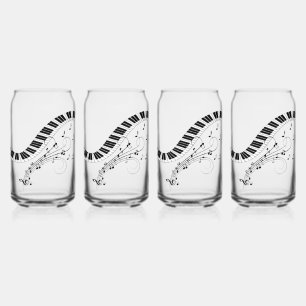 Muziekontwerp voor piano-toetsenbord blikvorm glas
