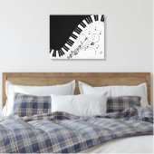 Muziekontwerp voor piano-toetsenbord canvas afdruk (Insitu (Slaapkamer))