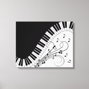 Muziekontwerp voor piano-toetsenbord canvas afdruk