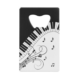 Muziekontwerp voor piano-toetsenbord creditkaart flessenopener