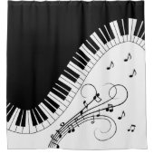 Muziekontwerp voor piano-toetsenbord douchegordijn (Voorkant)