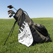 Muziekontwerp voor piano-toetsenbord golfhanddoek (Groen)