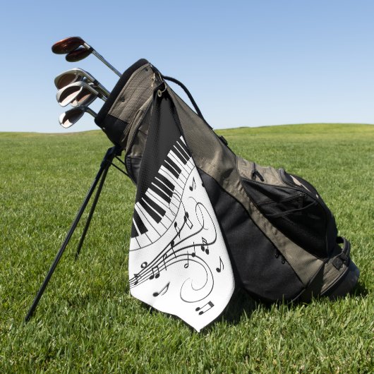 Muziekontwerp voor piano-toetsenbord golfhanddoek (Groen)