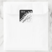 Muziekontwerp voor piano-toetsenbord Hartelijk dan Vierkante Sticker (Tas)