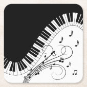 Muziekontwerp voor piano-toetsenbord kartonnen onderzetters (Voorkant)