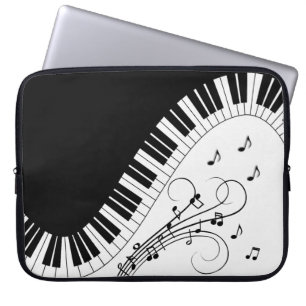 Muziekontwerp voor piano-toetsenbord   laptop sleeve