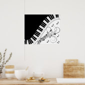 Muziekontwerp voor piano-toetsenbord poster (Keuken)
