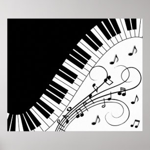 Muziekontwerp voor piano-toetsenbord   poster