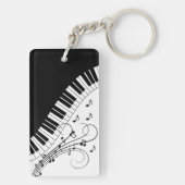 Muziekontwerp voor piano-toetsenbord sleutelhanger (achterkant)