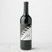 Muziekontwerp voor piano-toetsenbord wijn etiket (Voorkant)